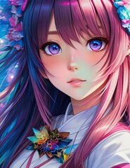 The most cutest Waifu | Cute Anime Girl | Gorgeous anime girl portrait | Generated by ai Generative