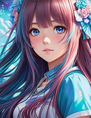The most cutest Waifu | Cute Anime Girl | Gorgeous anime girl portrait | Generated by ai Generative
