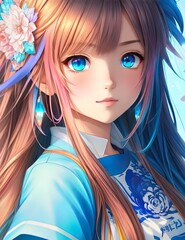 The most cutest Waifu | Cute Anime Girl | Gorgeous anime girl portrait | Generated by ai Generative