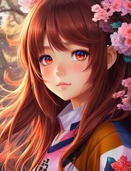 The most cutest Waifu | Cute Anime Girl | Gorgeous anime girl portrait | Generated by ai Generative