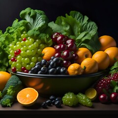 A vibrant and colorful assortment of fresh fruits and vegetables, symbolizing the arrival of spring and the agricultural significance of Passover. The produce includes juicy oranges, br

Generative AI