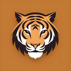 Fierce Tiger Vector Sticker, This image sticker features a powerful tiger with a fierce expression, It's great for use as a logo, on clothing, or as a print sticker.
