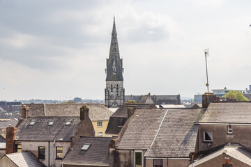 View from Fort Elizabeth Dun Elise with Saint Fin Barre's Cathedral in Cork Munster province in Ireland Europe