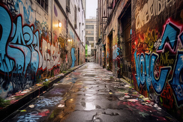 Paint sprayed in alleys