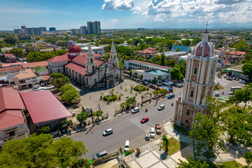 Iloilo City, Philippines - Aerial of Jaro Metropolitan Cathedral, and its famous belfry.Also known...