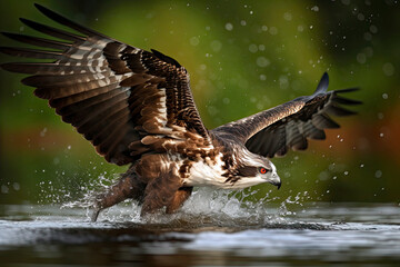 Fototapeta premium An amazing picture of an osprey or sea hawk trying to hunt
