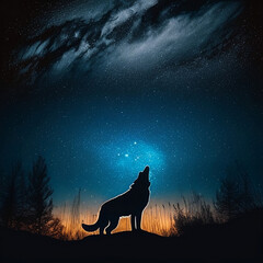 wolf howling at the moon