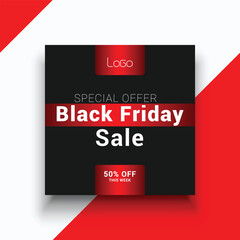 Black friday social media instagram post banner template