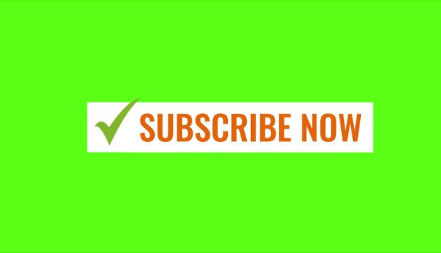 SUBSCRIBE icon button green screen vedio