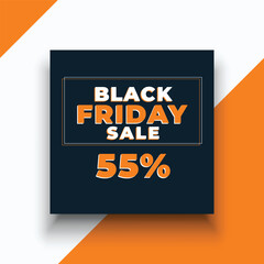 Naklejka premium Black friday social media instagram post banner template