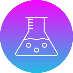 Flask Gradient Circle Line Inverted Icon