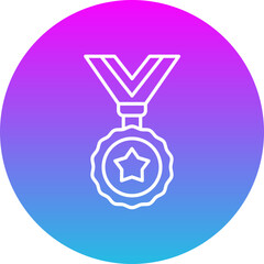 Medal Gradient Circle Line Inverted Icon