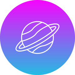 Saturn Gradient Circle Line Inverted Icon