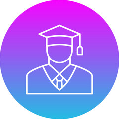 Bachelor Gradient Circle Line Inverted Icon