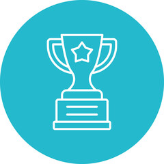 Trophy Multicolor Circle Line Inverted Icon