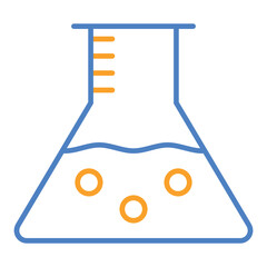 Flask Blue & Orange Line Icon
