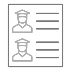 Students Information Greyscale Line Icon