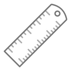 Ruler Greyscale Line Icon