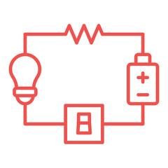 Electric Circuit Multicolor Line Icon