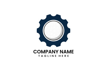 Flat gear mechanical engineering sport logo icon template vector design illustration