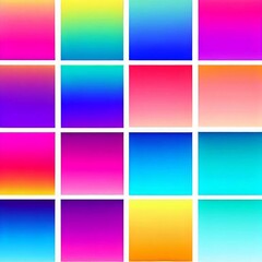 A set of color swatches displaying vivid and diverse gradient hues