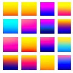 A set of color swatches displaying vivid and diverse gradient hues