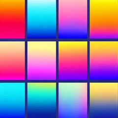 A set of color swatches displaying vivid and diverse gradient hues