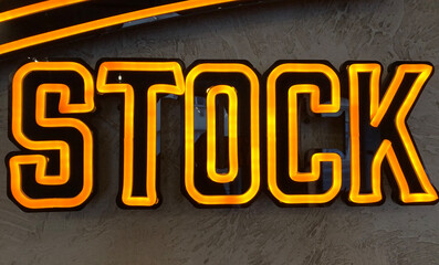LED sign that says STOCK