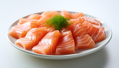 Fresh, succulent salmon sashimi with Ponzu sauce - a melt-in-your-mouth delicacy that's both delicious and visually stunning!