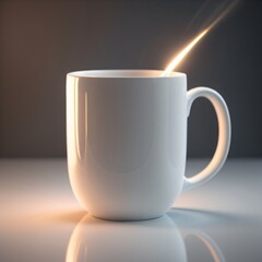 white cup on black background, generative ai