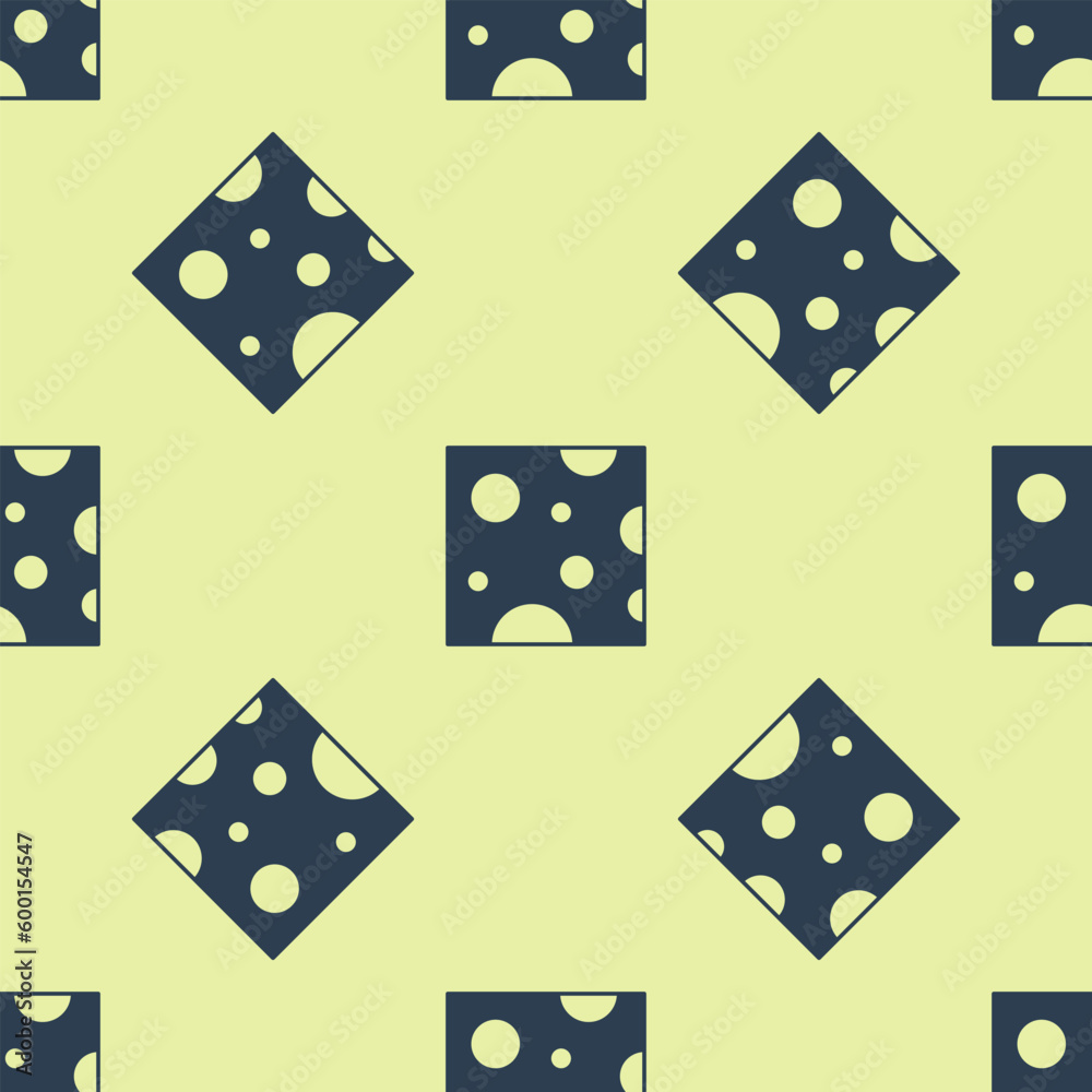 Canvas Prints Blue Cheese icon isolated seamless pattern on yellow background. Vector