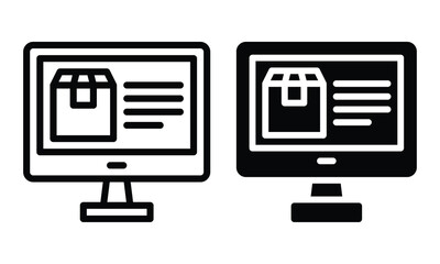 Tracking package icon with outline and glyph style.