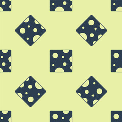 Blue Cheese icon isolated seamless pattern on yellow background. Vector