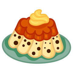 Single hand drawn cake. Vector illustration clip art. Cute element for greeting cards, posters, stickers and seasonal design. Isolated on white background.