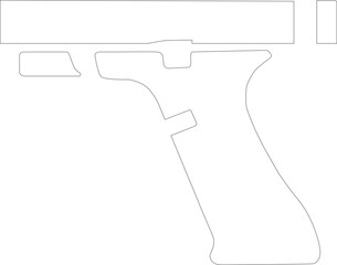 G22, G17, , Stippling Hand Gun SVG blank template outline or line art file for cnc laser cutting, wood, metal engraving, Cricut file, cnc router file, vinyl cutting, digital cutting machine file