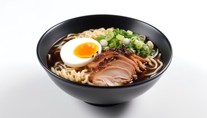 The savory flavors of teriyaki chicken ramen, a delectable fusion of tender chicken, rich broth, and traditional Japanese seasoning.