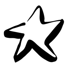 Sea star fish hand painted with brush stroke. Png clipart isolated on transparent background