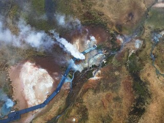 Hveradalir Geothermal Area, Islandia - obrazy, fototapety, plakaty