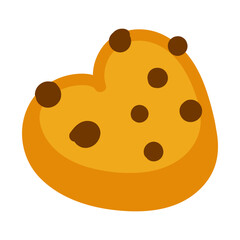 Single hand drawn cookies. Vector illustration clip art. Cute element for greeting cards, posters, stickers and seasonal design. Isolated on white background.