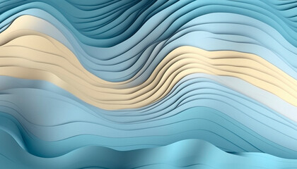 background with multicolored waves in the style of paper craft. High quality  Generative AI