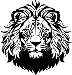 lion head silhouette, vector, tattoo, illustration, svg of lion head