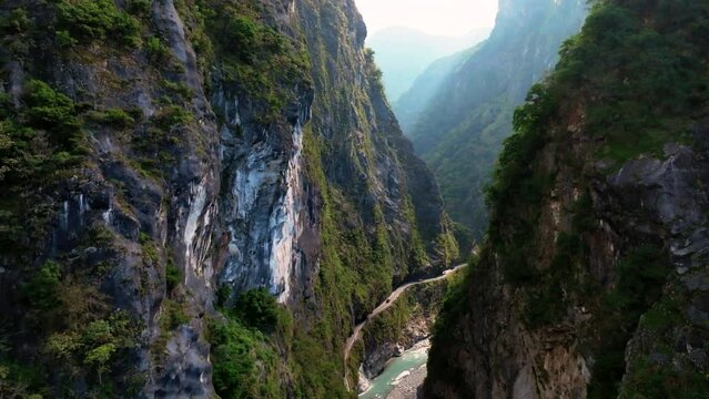 Aerial view of  Liwu River gorge. Taroko National Park,Taiwan.