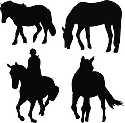 Running Horse Silhouette, Silhouette Vectors