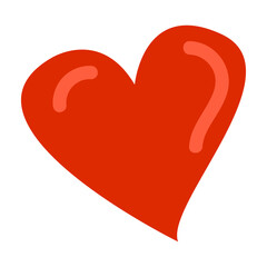 Single hand drawn heart. Vector illustration clip art. Cute element for greeting cards, posters, stickers and seasonal design. Isolated on white background.