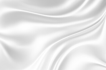 White and grey satin fabric curves wave lines background texture for web design , banner , business concept.