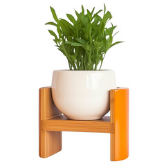 modern house plant with white pot on a transparent background, Generative Ai