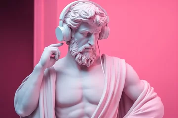 Foto op Canvas Ancient Greek sculpture of a man in headphones. © Boadicea