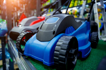 Fototapeta premium Showcase of new powerful gasoline lawn mower