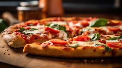 Delicious Italian Pizza served on a Plate