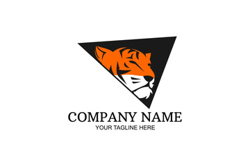 Tiger head logo vector illustration.Suitable for business company, modern company, etc.